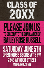 Distressed Pink Invitation