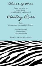 Fun Zebra Pattern In Blue Invitation