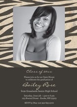 Charcoal Zebra Invitation