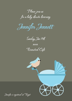 Blue Jay Neutral Shower Invitation