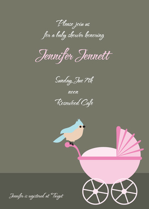 Blue Jay Neutral Shower Invitation