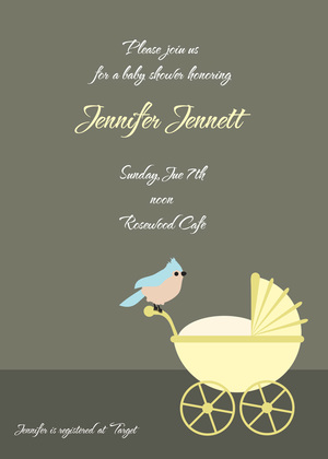 Blue Jay Baby Boy Invitations