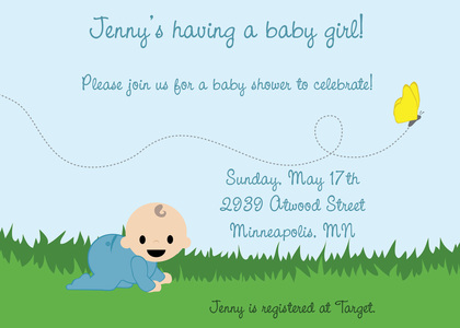 Chasing Butterflies Girl Invitation