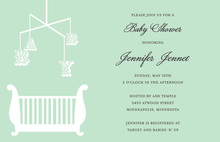 Antique Mobile Bassinette Green Invitations