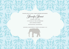 Blue Elephants Baby Shower Invitation