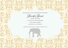 Damask Frame Elephant Invitation