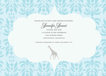 Giraffe Boy Clothesline Aqua Invitation