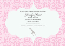 Pink Pattern Giraffe Invitations