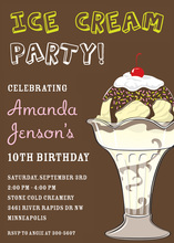 Here's the Scoop Ice Cream Cone Invitations