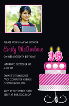 Pink 16th Candles Birthday Photo Cards