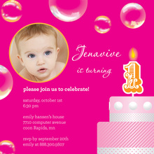 1st Birthday Tiered Cake Pink Invitation