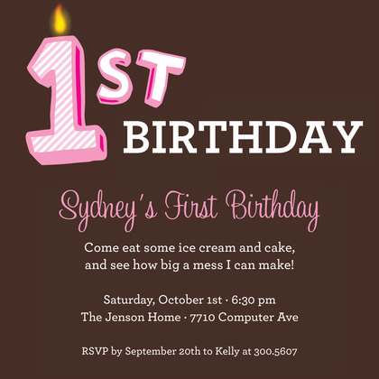 My First Birthday Blue Invitation