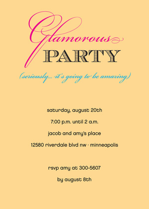 Glamorous Modern Party Invitations in Black