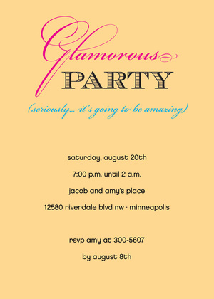 Script Glamorous Lime Party Invitations