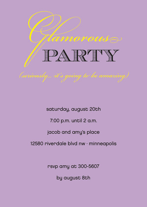 Script Glamorous Lime Party Invitations