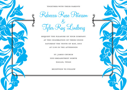 Red Side Bouquet Bridal Shower Invitations