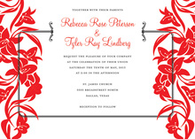 Red Side Bouquet Bridal Shower Invitations