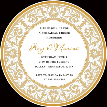 Blue Decorative Plate Rehearsal Dinner Invitations