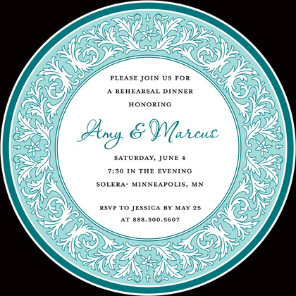 Teal Decorative Plate RSVP Cards