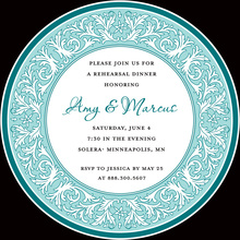 Blue Decorative Plate Rehearsal Dinner Invitations