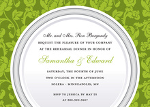 Classic Cutlery In Green Rehearsal Dinner Invitations