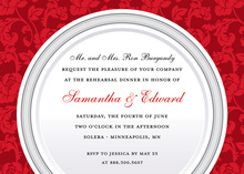 Modern Silver Cutlery Red Rehearsal Dinner Invitations