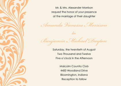 Perfect Accent Vintage Ornate Flourish Wedding Invites