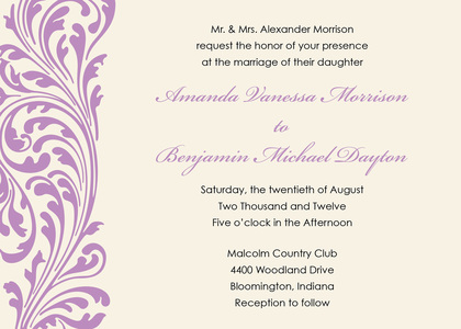 Vintage Ornate Pink Flourish Wedding Invitations