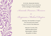 Vintage Ornate Lavender Flourish Wedding Invitations