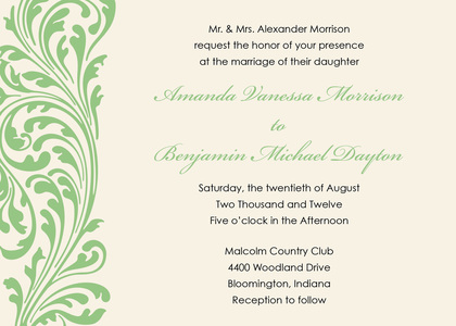 Perfect Accent Vintage Ornate Flourish Wedding Invites