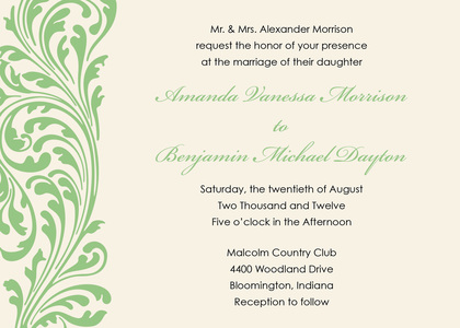 Vintage Green Flourish Enclosure Cards