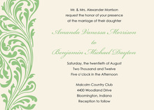 Ornate Damask Lime Invitations