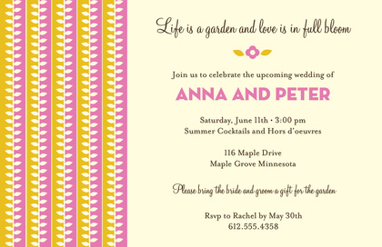 Modern Lavender Leaves Party Shower Invitations