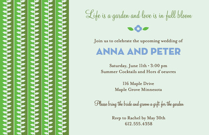 Beautiful Pink-Green Leaves Party Shower Invitations