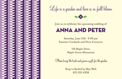 Groovy Modern Lavender RSVP Cards