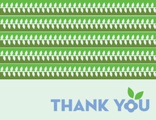 Trendy Green Damask Border Thank You Cards