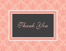 Modern Damask Pink Thank You Cards