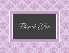 Modern Damask Lavender Thank You Cards