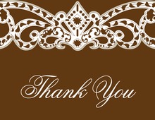 Embellished Vine Brown RSVP Cards
