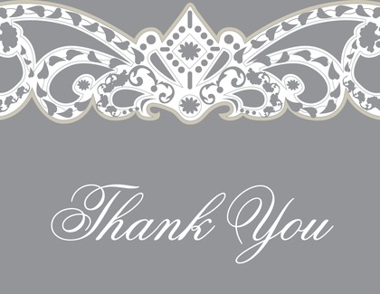 Embellished Vine Silver RSVP Cards