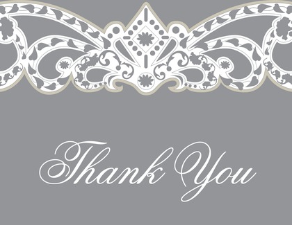 Embellished Vine Brown Thank You Cards