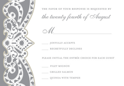 Elegant Vine Frame Silver Square Wedding Invitations