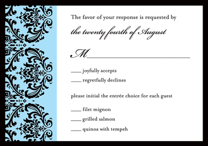 Formal Damask Blue Enclosure Cards