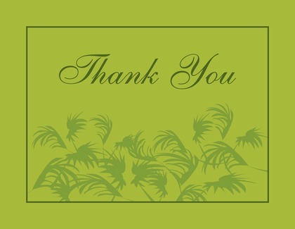 Swaying Palms Blue Thank You Cards