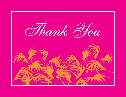 Swaying Palms Purple Thank You Cards