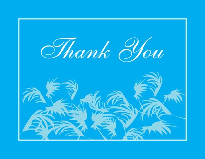 Silhouette Swaying Palms White Border Thank You Cards