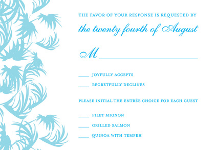 Swaying Palms Blue Enclosure Cards