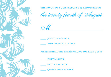 Swaying Palms Lime RSVP Cards