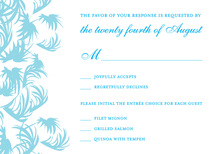 Swaying Palms Blue RSVP Cards
