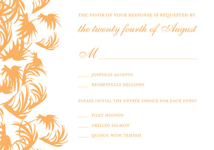 Swaying Palms Orange Thank You Cards